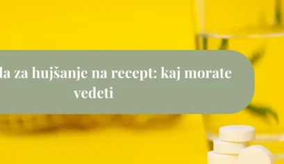 Zdravila za hujšanje na recept z ilustracijo tablet in kozarca vode – informativen pregled učinkovitosti, tveganj in varne uporabe