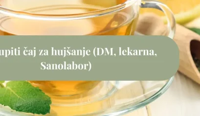 Skodelica zeliščnega čaja za hujšanje z meto in limono, primerna izbira iz DM, lekarne ali Sanolaborja za podporo apetitu in hidraciji