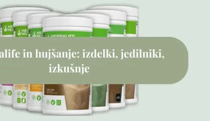 Več Herbalife pločevink shakeov v vrsti kot vizualna podoba programa za hujšanje Herbalife