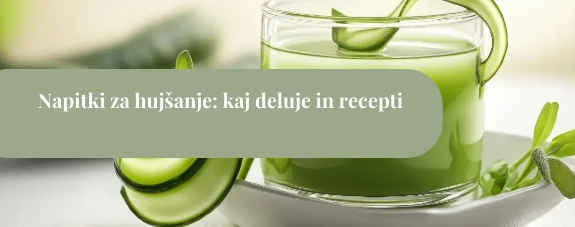 Zelen napitek v kozarcu z rezinami kumare – napitki za hujšanje, kaj deluje in preprosti recepti.